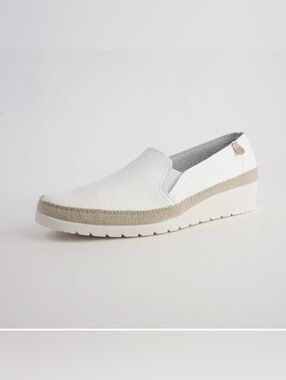 New VERBENAS Telma White Leather Espadrilles Size 9.5